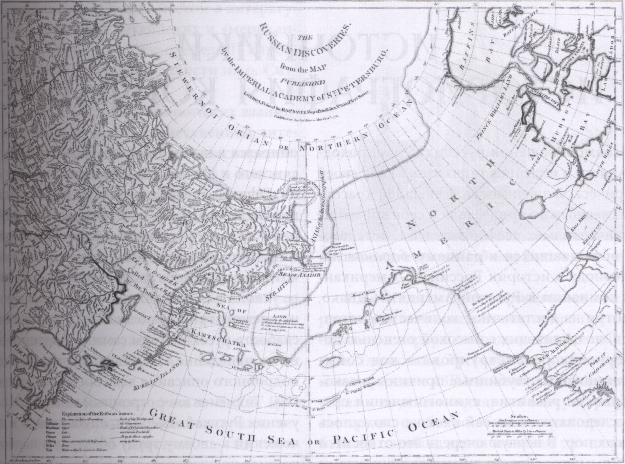 Карта русских открытий в Тихом океане, 1775 г.