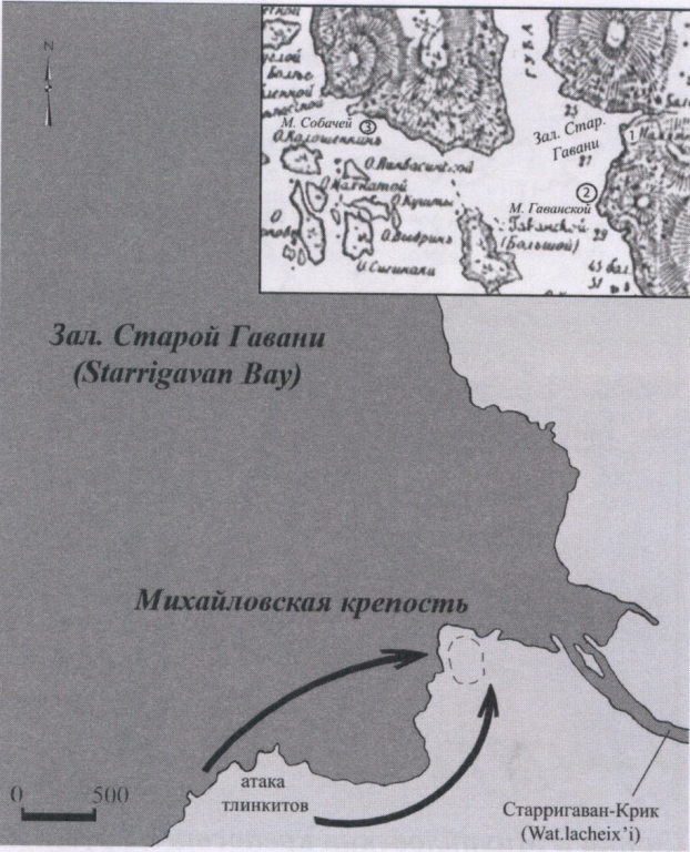 Атака тлинкитов на Михайловскую крепость